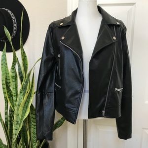 Faux Leather Moto Jacket